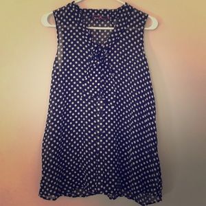 Polka dot button down tie tank